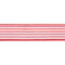 LaRibbons 1 1/2" Wired Ribbon | "Mini Striped" White/Red | 10 Yard Roll